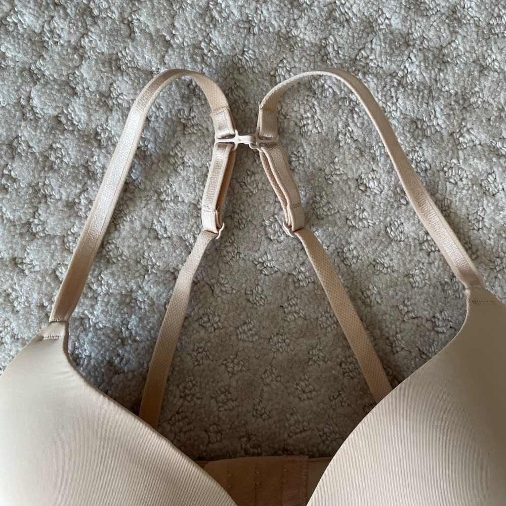Auden Lightly Lined Wirefree Bra Soft Beige/Nude 32B Adjustable Straps Racerback - Picture 5 of 9